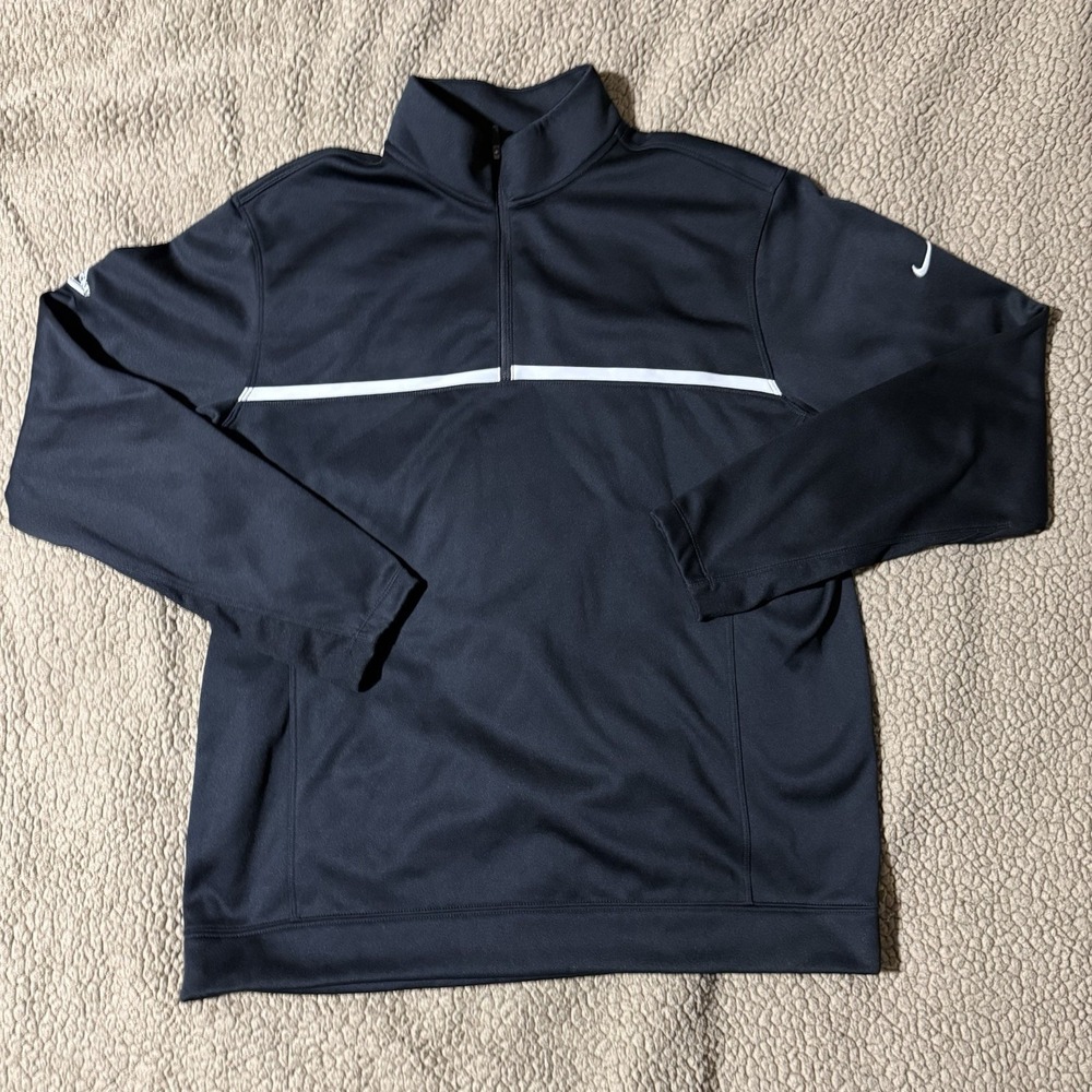 Nike Golf Tour Performance Jacket Men's L Black Therma-Fit 1/4 Zip Pullover